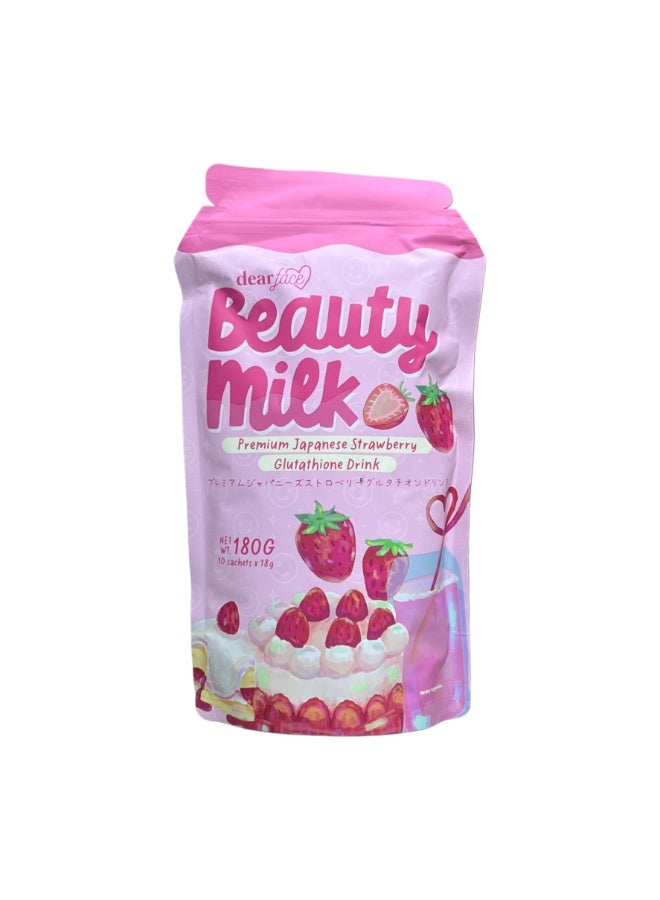 dear face Beauty Milk Japanese Collagen MELON & STRAWBERRY Drink - Image 4